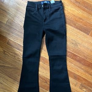 HIGH-RISE BLACK SPLIT HEM VINTAGE FLARE JEANS